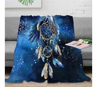 VWSXDCFVR 3D Printed EagleDreamcatcher Sofa Throw Microfiber Warm Soft Bedding Lightweight NativeSpiritArt Soft Throw Compact Portable for Travellers Campers Families 40x50inch(100x130cm)