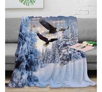 VWSXDCFVR 3D Printed Eagles soaring Home Blanket Microfiber Warm Soft Bedding Cosy Winter forest scene Sofa Throw Lightweight All Season for Adults Teens Guests Families 50x60inch(127x152cm)