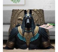 VWSXDCFVR 3D Printed Egyptian god Bed Throw Microfiber Warm Soft Bedding Compact Ancient mythology Travel Blanket Portable for Students Campers Travellers Young Adults Teens 50x60inch(127x152cm)