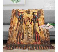 VWSXDCFVR 3D Printed Egyptian gods Fluffy Blanket Microfiber Soft Cosy Bedding Warm Mythical art Throw Blanket Anti Static Wrinkle Resistant for Couples Families Guests 50x60inch(127x152cm)