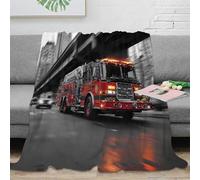 VWSXDCFVR 3D Printed firetruck emergency All Season Blanket Microfiber Soft Warm Bedding Breathable urban crisis Sofa Throw for Housewarming New Homeowners 70×80inch(180x200cm)