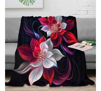 VWSXDCFVR 3D Printed Floral art design Couch Blanket Microfiber Warm Soft Bedding Cosy Abstract flower Living Room Throw Anti Static Wrinkle Free for Families Households Guests 40x50inch(100x130cm)
