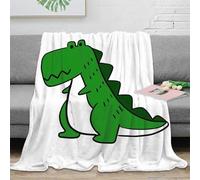 VWSXDCFVR 3D Printed green dinosaur Couch Blanket Microfiber Warm Soft Bedding Lightweight cartoon cute Cozy Throw Blanket Luxurious Gift for Wedding Anniversary Newlyweds 80×90inch(200x230cm)