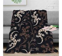 VWSXDCFVR 3D Printed Lizard pattern Bedding Blanket Microfiber Warm Soft Bedding Cosy Vintage animal design Couch Blanket Anti Static Fade Resistant for Adults Kids Families 70×80inch(180x200cm)