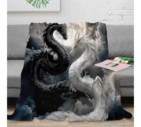 VWSXDCFVR 3D Printed Mythical dragons Warm Blanket Microfiber Soft Warm Bedding Breathable fantasy art Warm Throw for Christmas Thanksgiving Easter 50x60inch(127x152cm)