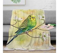 VWSXDCFVR 3D Printed Parrot perched Sofa Throw Microfiber Ultra Soft Warm Bedding Nature watercolor Bed Throw Luxurious Gift for Parents Grandparents Family Members 70×80inch(180x200cm)