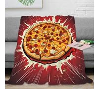 VWSXDCFVR 3D Printed Pepperoni pizza Home Blanket Microfiber Ultra Soft Warm Bedding comic book Fluffy Blanket Anti Static for Teens Students Renters Apartment Dwellers 60x80inch(150x200cm)