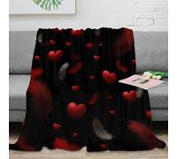VWSXDCFVR 3D Printed Red hearts floating Blanket Microfiber Soft Warm Bedding Cosy Romantic digital art Throw Blanket Lightweight Compact for University Students Dorm Dwellers 80×90inch(200x230cm)