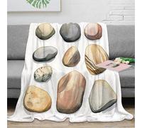 VWSXDCFVR 3D Printed Rocks collection Bed Throw Microfiber Ultra Soft Warm Bedding Watercolor natural Fluffy Blanket Breathable All Season for Couples Families Guests 40x50inch(100x130cm)