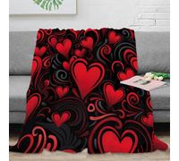 VWSXDCFVR 3D Printed Romantic Hearts All Season Blanket Microfiber Soft Warm Bedding Art Deco Design Bed Blanket Breathable Lightweight for Couples Families Households 80×90inch(200x230cm)
