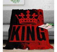 VWSXDCFVR 3D Printed RoyalCrown Bed Blanket Microfiber Soft Cosy Bedding Warm BoldGraphicDesign Soft Throw Compact Portable for Students Campers Travellers Young Adults 80×90inch(200x230cm)