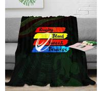 VWSXDCFVR 3D Printed Rugby sports art Travel Blanket Microfiber Ultra Soft Warm Bedding Dynamic graphic design Home Blanket Compact Portable for Adults Teens Guests Families 40x50inch(100x130cm)