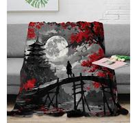 VWSXDCFVR 3D Printed samurai walking Sofa Throw Microfiber Warm Soft Bedding Lightweight traditional japanese art Soft Throw Compact Portable for Travellers Campers Families 60x80inch(150x200cm)