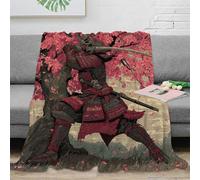 VWSXDCFVR 3D Printed samurai warrior Throw Blanket Microfiber Soft Cosy Bedding Warm Japanese art Bedding Blanket Wrinkle Resistant Anti Static for Couples Families Guests 60x80inch(150x200cm)