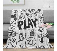 VWSXDCFVR 3D Printed VideoGameControllers Warm Blanket Microfiber Soft Cosy Bedding Warm HandDrawnDoodleStyle Bed Blanket Non Pilling for Dorm Dwellers University Students Teens 80×90inch(200x230cm)
