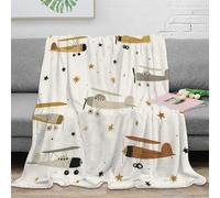 VWSXDCFVR 3D Printed Vintage biplanes Cosy Throw Microfiber Soft Warm Bedding Breathable Cartoon aviation design Warm Blanket Lightweight All Season for Adults Teens Homeowners 60x80inch(150x200cm)