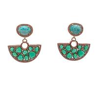 VWWJCCRO 13x35mm Green gold plated Stud Earrings Luxurious Style Exquisite Women Earring