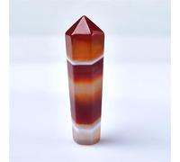 VWWJCCRO 1PC Crystal Point Sardonyx Stone Tower Home Decor Carnelian Hexagonal Column Red Agate DIY Gifts Ornaments