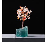 VWWJCCRO 1PC Crystal Rubble Fortune Tree Rough Flower Irregular Rose Quartz raw Stone Base Home Decoration Ornaments (Color : Agate G)