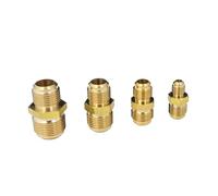 VWWJCCRO 1pc Equal Reducer Nipple Flare Tube OD 1/4" 5/16" 3/8" 1/2" 5/8" 3/4" 7/8" SAE-Standard Brass Pipe Fitting Connector Air Coniditoner(3l4 To 3l4 SAE) Barb Fittings
