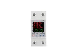 VWWJCCRO 63A 230V 3IN1 Display Din Rail Open Adjustable Over Under Voltage Surge Protector Relay overcurrent Protect Kwh Power watt Meter