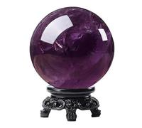 VWWJCCRO Amethyst Ball Brazilian Purple Crystal Rough Stone Hand-Polished Seven-Star Array Home feng Shui Ornaments,50mm