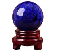 VWWJCCRO Blue Melting Quartz Crystal Ball,Decorative Photography Accessory, Sphere with Stand for Feng Shui Orb,Home Decoraive,5.1"(13cm)