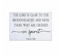 VWWJCCRO Christian Scripture Wall-Art Inspirational Bible Verse Print God is Near Religious Home Decor for Living Room Church Office(Framed,12x18inch(30x45cm))