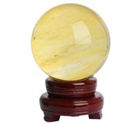 VWWJCCRO Citrine Ball Trendy Gifts Office Decorations Table Centerpieces Crystal Globe Feng Shui Sphere Prop Ornament Exquisite,15cm