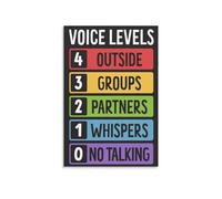VWWJCCRO Classroom Management Poster, Voice Level Chart & Noise Expectations, Essential Tool for Teachers, Rules, Decoration(Unframed,16x24inch(40x60cm))