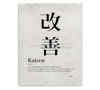 VWWJCCRO Continuous Improvement Kaizen Poster Minimalist Wall-Art for Productivity Home Office Decor(Framed,16x24inch(40x60cm))