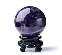 VWWJCCRO Crystal Ball, Dream Amethyst with Stand Crystals Sphere Quartz Purple Figurines for Divination Yoga Home Office FengShui Decoration,7cm/2.7in