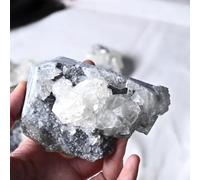 VWWJCCRO Crystal Fluorite Calcite Cluster Teaching Science Ornaments Stone Home Desktop Display,300~400g