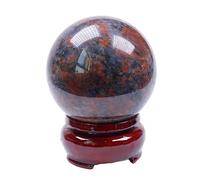 VWWJCCRO Crystal Jet Red Tiger Eye Gemstone Ball Magic Fortune Teller Himalayan Rock Stone, Amphibolite Ball-7~8cm
