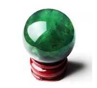 VWWJCCRO Decorative Green Fluorite Crystal Ball Figurines Rock Sphere Home Office Fengshui Decor Gift Orb with Stand,9cm
