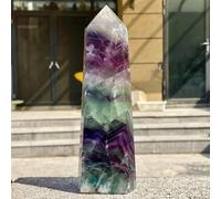 VWWJCCRO Decorative Ornaments Fluorite Crystal Column Magic Wand Obelisk Point (Size : 200-250g)