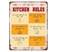 VWWJCCRO Funny If You Cook It Share It Sign Chic Aluminum Kitchen Rules Tin Sign for Wall Decor Dining Room Kitchen 8 X 12 in