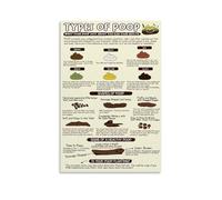 VWWJCCRO Gastrointestinal Health Poster, Featuring the Bristol Stool Chart, Anatomical Educational Print for Doctor's Office, Pharmacy or Private Bathroom(Unframed,12x18inch(30x45cm))