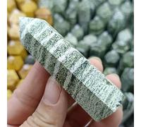 VWWJCCRO Green Zebra Stone Small Crystal Column ore Home Office Decoration Crafts Gift Ornaments (Size : 5pcs)
