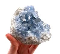 VWWJCCRO High Celestine Crystal Cluster Geode Irregular Stone Raw Blue Gemstone for Home Decor,100g