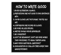 VWWJCCRO Ironic How to Write Canvas Wall-Art Funny Grammar Rules Poster for English Teacher Decor Writer Gift(Unframed,08x12inch(20x30cm))