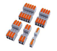 VWWJCCRO Male female docking Quick Wire Connector Compact Electrical Wiring Connectors Push-in Conductor Terminal Block(DF-2604D-2,5Pcs)
