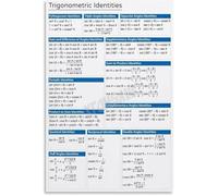 VWWJCCRO Math Reference Poster Trig Identities Canvas Wall-Art for Students Bedroom Living Room Home Decor Educational Learning Tool(Unframed,16x24inch(40x60cm))
