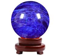VWWJCCRO Melting Blue Crystal Quartz Ball Divination Sphere Sculpture Figurine Feng Shui Gemstone Home Desk Decor Decorative Collection,10cm/3.9in