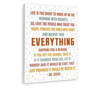 VWWJCCRO Mindset Wall-Art - Life is Too Short & Believe Everything Happens for a Reason Quote Print, Motivational Decor for Office Home(Framed,08x12inch(20x30cm))