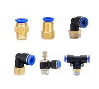 VWWJCCRO Pneumatic Air Connector Fitting PC/PCF/PL/PB/PLF 4/6/8/10/12mm Thread 1/8 1/4 3/8 1/2 Hose Tube Fittings Quick Connectors 1pcs(OD10mm-1I2,PCF) Barb Fittings