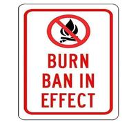 VWWJCCRO Property Management Warning Sign Burn Ban In Effect Notice Metal Sign for Campgrounds Parks Backyard 8 X 12 in