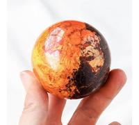 VWWJCCRO Realgar Stone Cockscomb Crystal Ball Raw Polished Ornaments for Divination Decoration,6~6.5cm