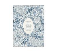 VWWJCCRO Slow Down Poster, Blue and White Botanical Wall-Art, Modern Boho Aesthetic Inspirational Print for Home Decor(Unframed,08x12inch(20x30cm))