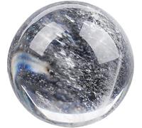 VWWJCCRO Smelting Clear Crystal Ball, White Quartz Sphere for Home Office Decor, Fengshui Balls Ornaments with Stand for Witchcraft Orbs,8cm/3.14in